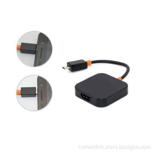 Slim-port to HDMI display, transfer image and video from smart phone, tablet PC to HD display device